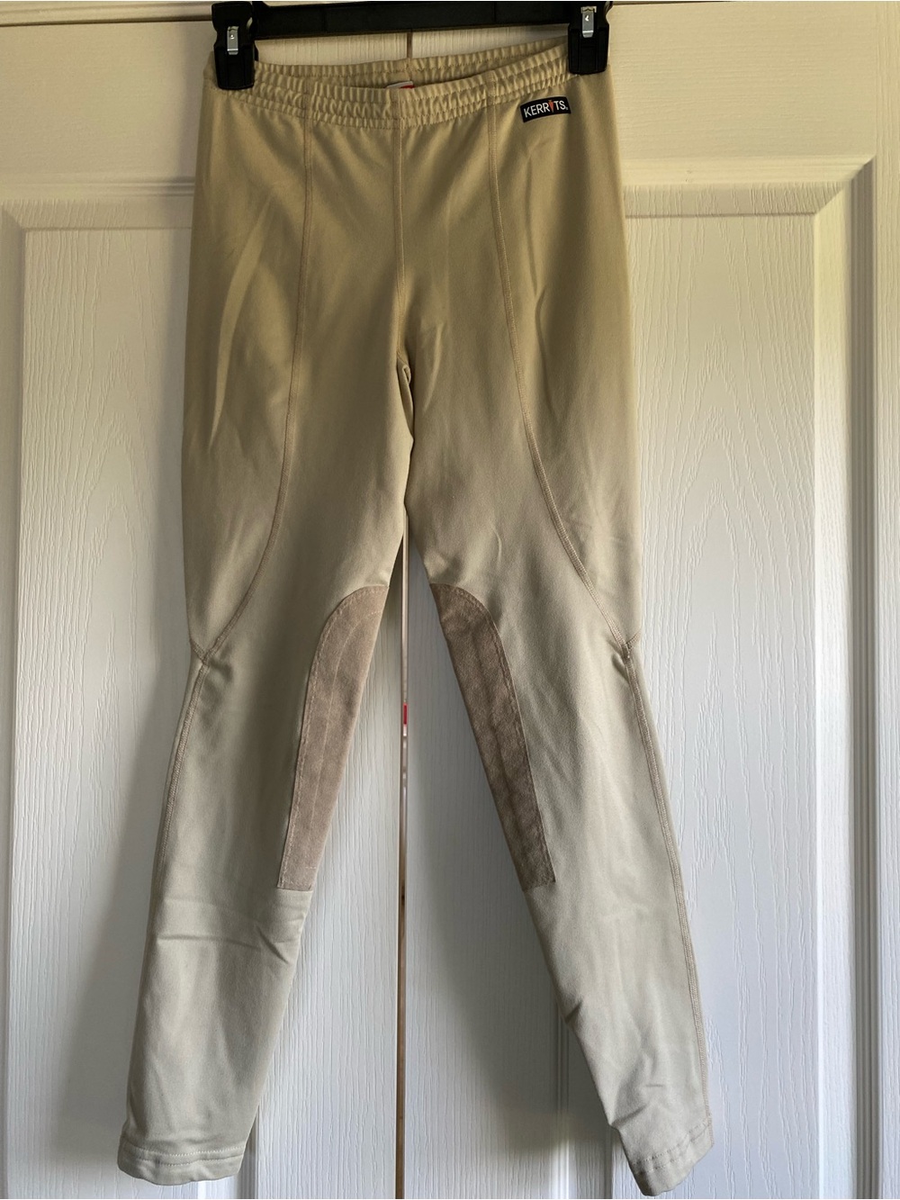 Kerrits Tan/Beige Equestrian Tights with Suede Knee Patches